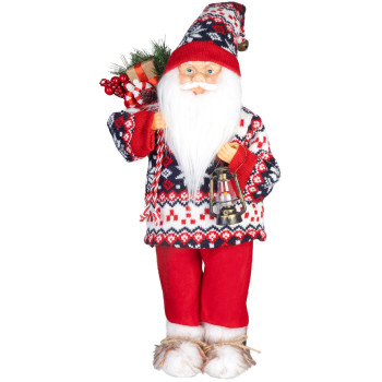 MagicHome Christmas decoration, Santa, with sweater, 60 cm