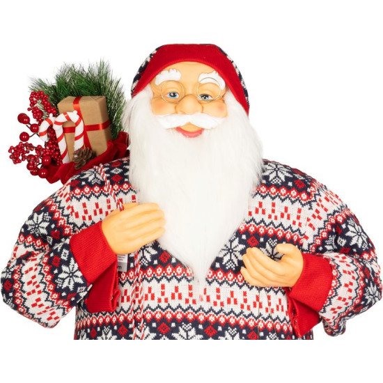 MagicHome Christmas decoration, Santa, with sweater, 120 cm MagicHome Christmas decoration, Santa, with sweater, 120 cm