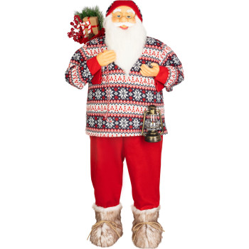 MagicHome Christmas decoration, Santa, with sweater, 120 cm