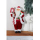 MagicHome Ziemassvētku rotājums, Ziemassvētku vecītis, ar dāvanu, sarkans, 45cm