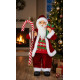 MagicHome Ziemassvētku rotājums, Ziemassvētku vecītis, ar dāvanu, sarkans, 60cm