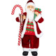 MagicHome Ziemassvētku rotājums, Ziemassvētku vecītis, ar dāvanu, sarkans, 60cm