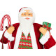 MagicHome Ziemassvētku rotājums, Ziemassvētku vecītis, ar dāvanu, sarkans, 120cm