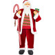 MagicHome Ziemassvētku rotājums, Ziemassvētku vecītis, ar dāvanu, sarkans, 120cm