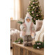 MagicHome Christmas decoration, Santa, with gift, pink-brown, 30 cm MagicHome Christmas decoration, Santa, with gift, pink-brown, 30 cm
