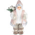 MagicHome Christmas decoration, Santa, with gift, pink-brown, 30 cm
