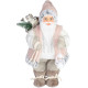 MagicHome Christmas decoration, Santa, with gift, pink-brown, 30 cm MagicHome Christmas decoration, Santa, with gift, pink-brown, 30 cm