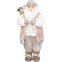 MagicHome Christmas decoration, Santa, with gift, pink-brown, 46 cm