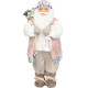 MagicHome Christmas decoration, Santa, with gift, pink-brown, 46 cm MagicHome Christmas decoration, Santa, with gift, pink-brown, 46 cm