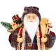 MagicHome Ziemassvētku rotājums, Ziemassvētku vecītis, ar dāvanu, sarkans, 30cm