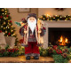 MagicHome Ziemassvētku rotājums, Ziemassvētku vecītis, ar dāvanu, sarkans, 46 cm