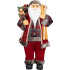 MagicHome Christmas decoration, Santa, with gift, red, 60 cm