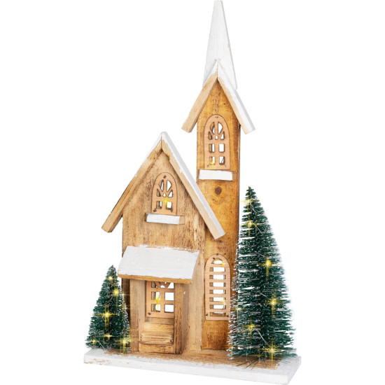 Decoration Church, 15xLED, 24x9x42 cm, timer, 2xAA Decoration Church, 15xLED, 24x9x42 cm, timer, 2xAA