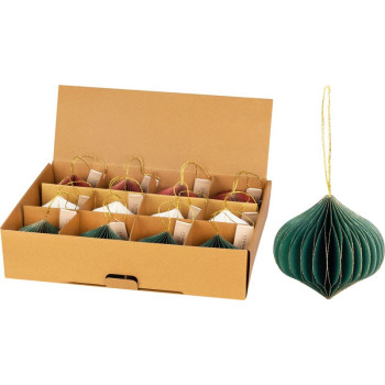 Tree decoration, ball, 8 cm, mix of colors, Sellbox 12 pcs