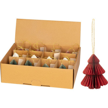 Tree decoration, tree, 8 cm, mix of colors, Sellbox 12 pcs
