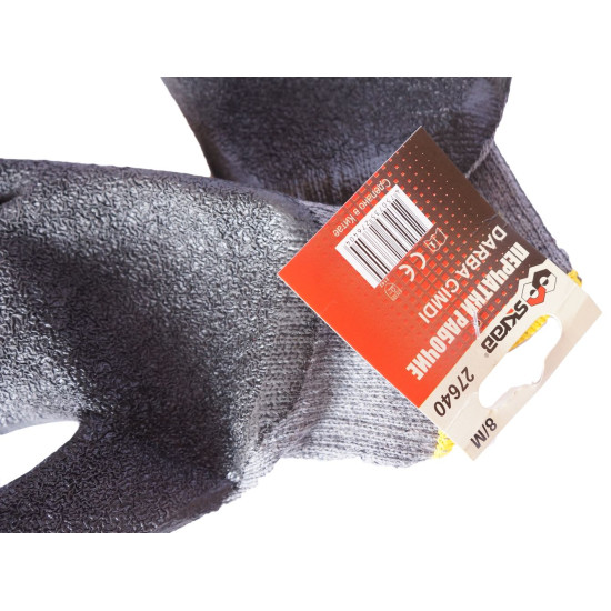 Cimdi 8' kokvilna lateksa pārkl