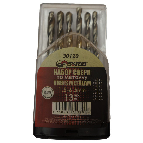 Twist drill set 19pcs 1-10mm Twist drill set 19pcs 1-10mm