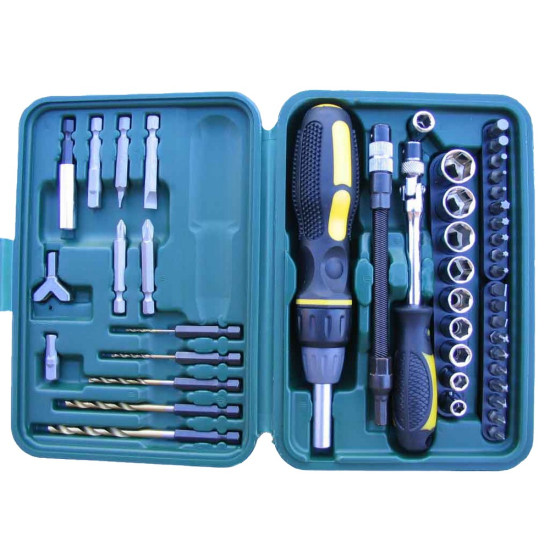 Uzgaļu komplekts ar skrūvgriezi 46pr. Uzgaļu komplekts ar skrūvgriezi 46pr.