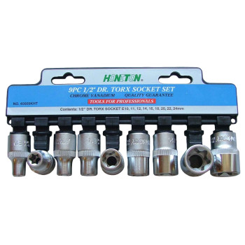 Socket set E 1/2' 9pcs Honiton
