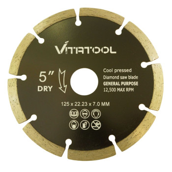 Диск алмазный сухая резка  125/22.2/7.0 mm