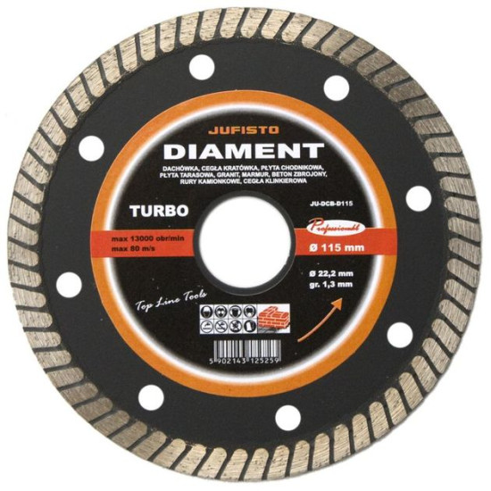 Dimanta griezējripa 125 x 22,2 mm, turbo