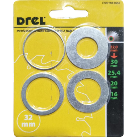Zāģa ripas gredzenu komplekts,32/30; 25.4; 20; 16 mm, 4gb Zāģa ripas gredzenu komplekts,32/30; 25.4; 20; 16 mm, 4gb