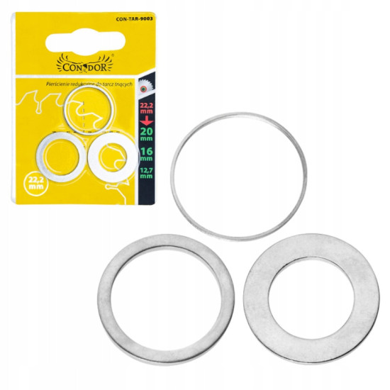 Комплект переходников для циркулярного диска Ø22; 20/16; 12,7 мм