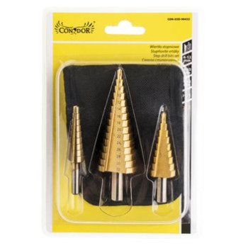 Сверла ступенчатые 3 шт в сумке