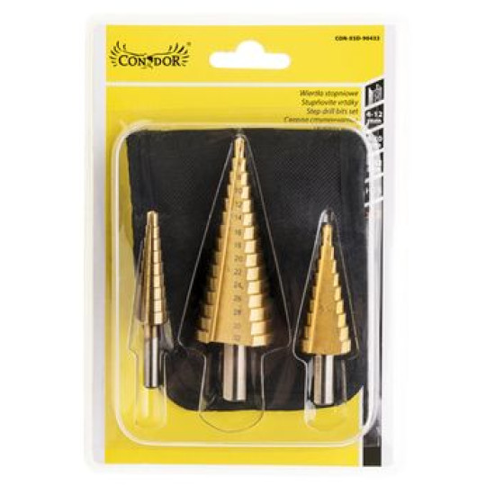 Step drill bits 3 pcs