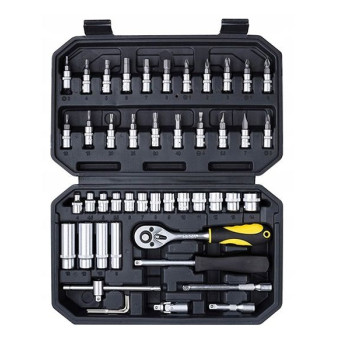 Set of Sockets and tools 1/4";, 4-14mm 47 in
