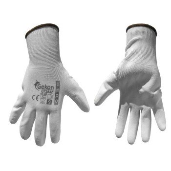 Перчатки рабочие белые PU размер 10