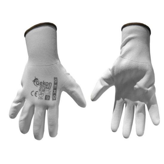 Перчатки рабочие белые PU размер 9