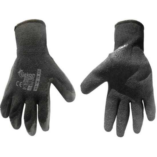 Black work gloves with latex, size 10.
