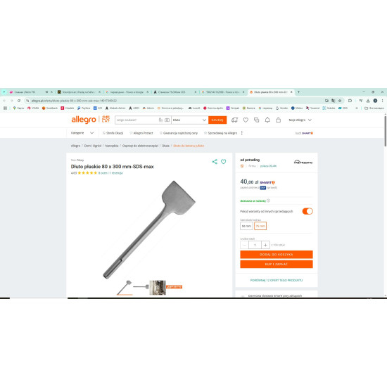 Stameska 75x300mm SDS max