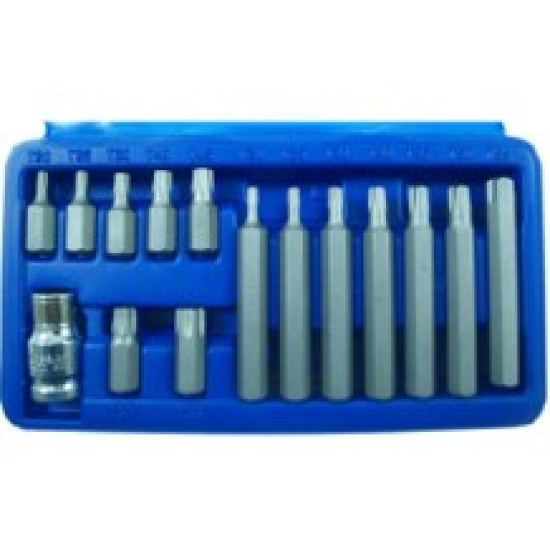 Набор бит TORX с переходником 1/2"; 15пр Т20-Т55