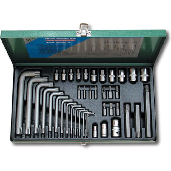 Set of Sockets Torx+E type 40pr Honiton