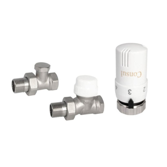 1    /2" Straight Chrome Plated Nozzle Set with Thermalgulator
