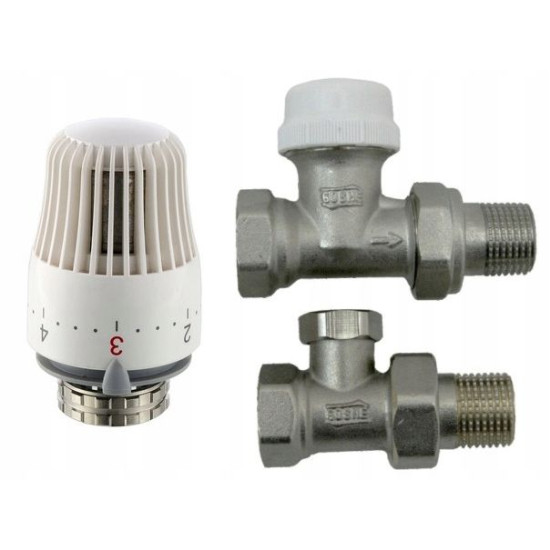 1    /2" Straight Chrome Plated Nozzle Set with Thermalgulator