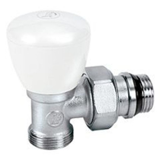 Radiatora leņķa termovārsts komplektā ar eirokonusu 16mm atpakaļgaita