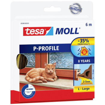 Blīvēšanas sloksne tesa P-profils, brūna, L-6 m