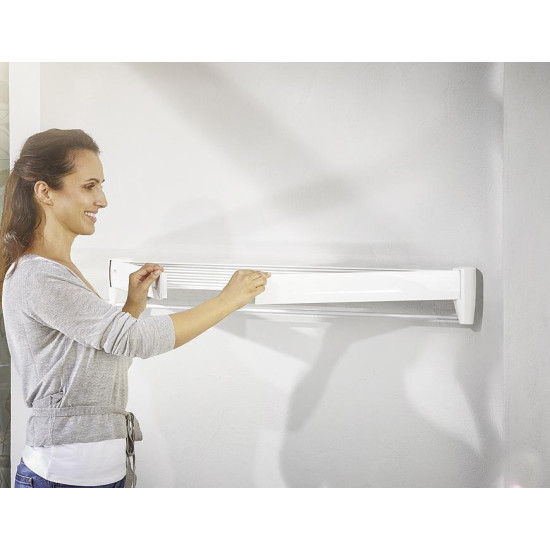 <p>Practical foldable wall-mounted clothes dryer, space-saving, suitable not only for the bathroom, separate chrome-plated towel rack, bar width 70 cm, 3.6 m drying surface, 3-year warranty.</p>