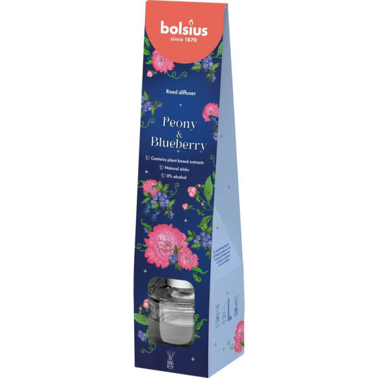 Diffuser Bolsius Floral Fusion Peony and Blueberry, scented, 30 ml
