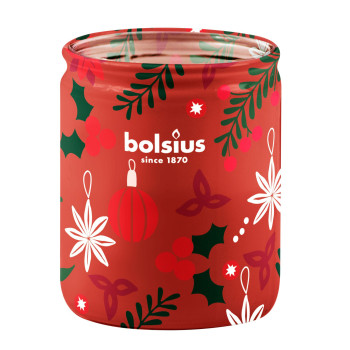 Bolsius True Glow svece, 82x68 mm, Ābols/Kanēlis, Stikls Bolsius True Glow svece, 82x68 mm, Ābols/Kanēlis, Stikls