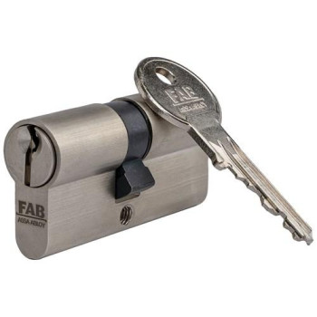 Цилиндр FAB HOME 2.00** /DNs 35+50, 3 ключа, строительный, сатинированный никель